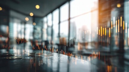 Poster - Financial Market Concept with Stock Data and Business Environment