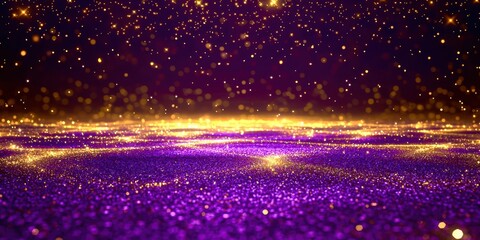 Poster - a purple background with gold glitter and stars