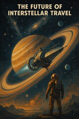 Wall Mural - exploring the future of interstellar travel with a view of saturn and its rings