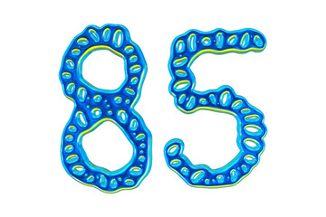 Poster - 3d Blue Number 85 For Math And Business Concept