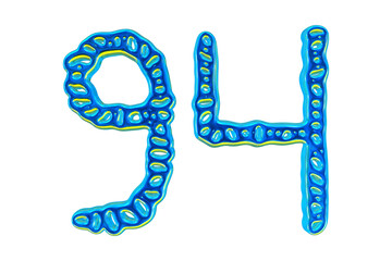 Poster - 3d Blue Number 94 For Math And Business Concept