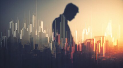 Poster - Business Investment Trading Concept with Double Exposure Effect