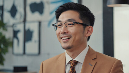 Poster - A professional man in a suit and tie smiling, suitable for business or corporate use