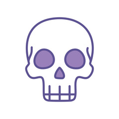 human skull icon - minimalist vector illustration
