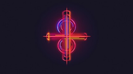 Fototapete - The abstract neon glowing lines are formed in a beautiful arrangement