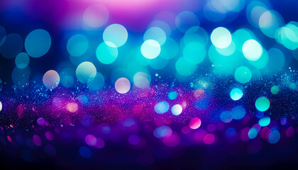 Poster - background blur bokeh with purple and blue colour design
