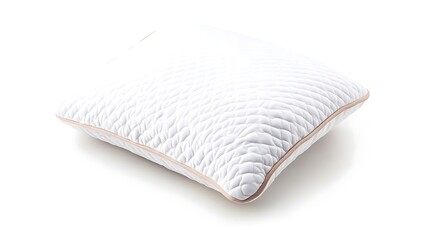 Poster - A white square quilted pillow with a decorative cream border