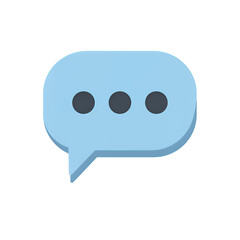 Fototapete - Light blue 3D speech bubble with three dots on isolated white and transparent background, concept for communication, messaging app, and chat interface design