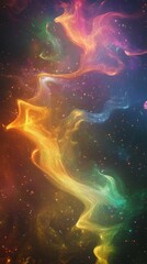 Poster - Chromatic Reverie: A Vibrant Dance of Celestial Light and Ethereal Nebula