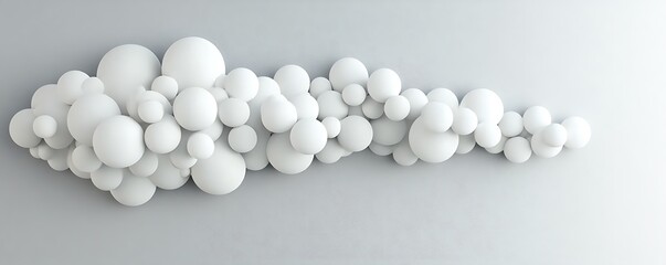 Poster - An abstract artwork of white spheres of varying sizes and shapes