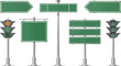 © Ben Kuang - Set of various blank traffic signs and signals for customizable road directions.