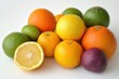 © Khadija - A vibrant citrus fruit collection showcasing oranges lemons limes and a passion fruit featuring soft
