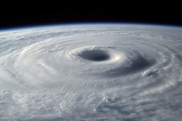 Wall Mural - Majestic View of a Powerful Hurricane from Space Over Earth