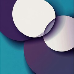 Poster - Colorful abstract circles overlapping on a teal background highlighting geometric design and modern art aesthetics