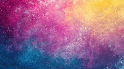 Poster - Vibrant abstract paint texture featuring shades of pink, purple, blue, and yellow with a soft gradient effect