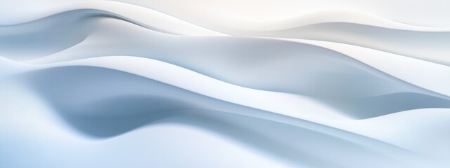 Poster - Soft waves of white create a serene and tranquil atmosphere in a minimalist space