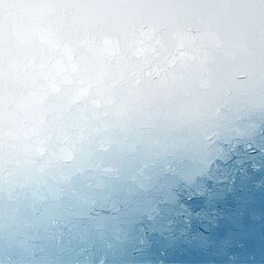 Poster - Abstract blue and white textured artwork representing serene ocean waves and calming skies in a minimalistic style