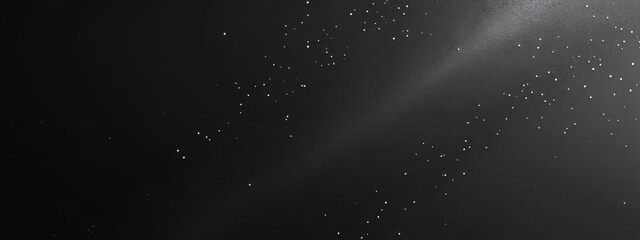 Poster - Celestial particles shimmering in dark space with a beam of light illuminating tiny specks of dust