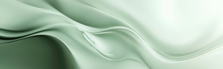 Poster - Swirling abstract designs in soft green tones create a calming and fluid atmosphere in contemporary art