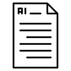 Fototapete - AI Document Icon Representing Technology Concept and Artificial Intelligence