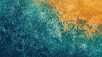 Poster - Vibrant abstract texture blending cool turquoise and warm orange colors in a harmonious gradient