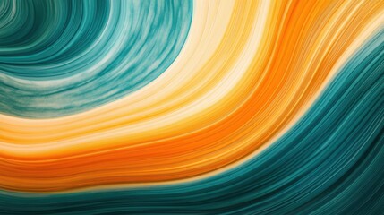 Poster - Vibrant abstract swirls of orange and teal create a dynamic visual experience in an artistic composition