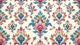 Intricate floral damask pattern in soft pastel hues , beauty, design element, fabric design