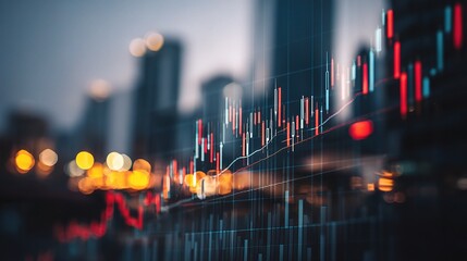 Poster - Double Exposure of Financial Graphs and Diagrams in Urban Setting