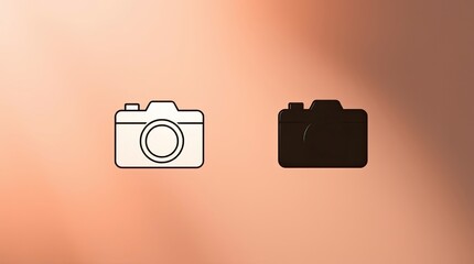 Leinwandbilder - Two camera representations shown in different colors on a background