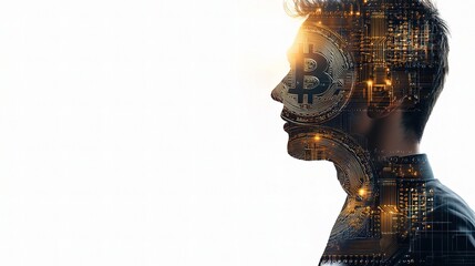 Poster - Professional AI Concept of Human Profile with Digital Elements