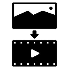 Poster - Converting Image to Video Conceptual Icon Illustrating Digital Media Transformation