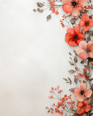 Poster - Artistic Motherâ€™s Day layout with watercolor-style flowers bordering a soft gradient background,