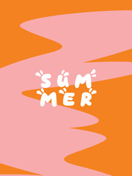 Creative concept of bright and attractive summer card set. Modern abstract art design with wavy shapes and lines. Template for celebration, advertisement, banner, cover, label, poster, sale, etc.