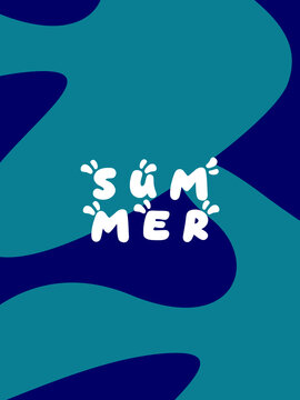 Creative concept of bright and attractive summer card set. Modern abstract art design with wavy shapes and lines. Template for celebration, advertisement, banner, cover, label, poster, sale, etc.