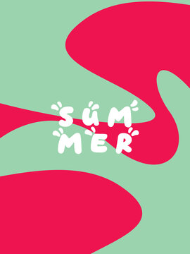 Creative concept of bright and attractive summer card set. Modern abstract art design with wavy shapes and lines. Template for celebration, advertisement, banner, cover, label, poster, sale, etc.