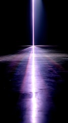 Aufkleber - Dark background with a vertical beam of purple light illuminating a reflective surface, creating a dramatic and mysterious showcase ideal for product displays or presentations