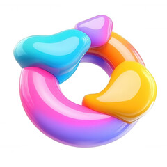 Aufkleber - 3d icon Three dimensional colorful abstract symbol logo and ideal for modern intertwining, creative projects on transparent background