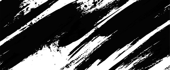 Poster - vector black texture paint stain shining brush stroke background