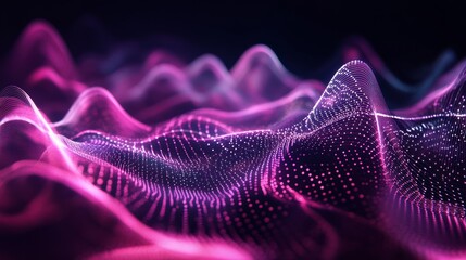 Wall Mural - blending organic shapes sound waves with digital elements