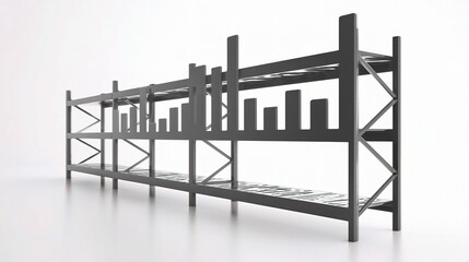 Poster - 3D Flat Icon Silhouette of Storage Shelf in Modern Space Design