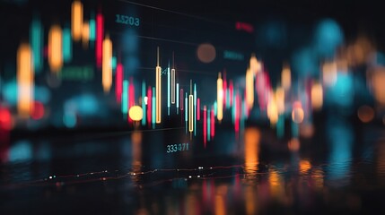 Poster - Abstract Candlestick Chart for Stock Market Analysis and Trends