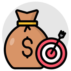 Wall Mural - Trendy design icon of money target