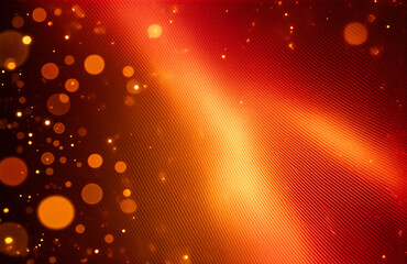 Aufkleber - Abstract fiery backdrop with warm red and orange hues. Bokeh lights add depth and blur to the bright, glowing background, creating a vibrant and energetic feel.