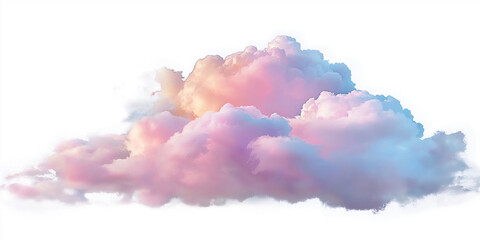 Aufkleber - Colorful pink and orange cumulus cloud formation floating on white background