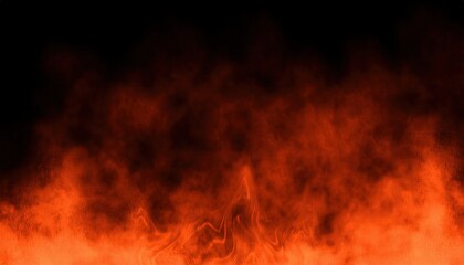 Aufkleber - burning fire background with rising orange flames and black smoke for halloween design, horror flyer or digital art

