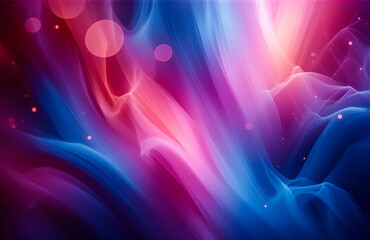 Aufkleber - Abstract flowing shapes of blue, pink, and purple with bokeh lights and sparkles create a dreamy, vibrant background.