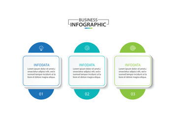 Wall Mural - design template for vector infographic labels with icons and 3 options or steps.