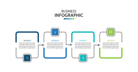 Wall Mural - design template for vector infographic labels with icons and 4 options or steps.