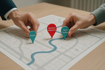 Poster - this depicts a strategic roadmap emphasizing key business milestones and process updates designed fo