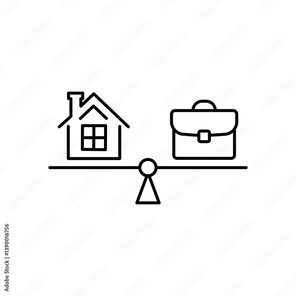 Work life balance icon. Monochrome simple sign from employee benefits ...